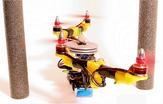 Drone muda de forma para passar por lugares estreitos Drone muda de forma para passar por lugares estreitos