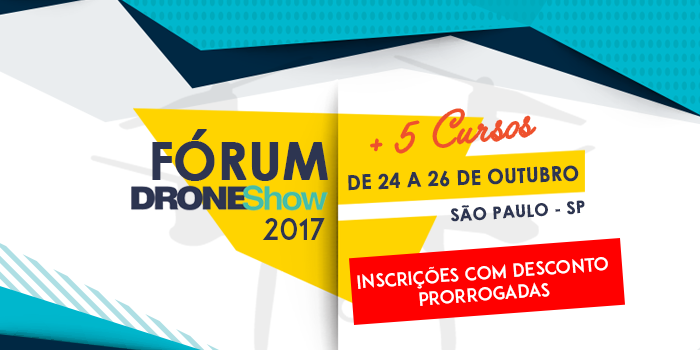 Prorrogada a inscrição com desconto no Fórum DroneShow! Inscreva-se agora Prorrogada a inscrição com desconto no Fórum DroneShow! Inscreva-se agora